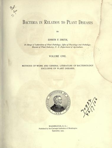 Bacteria in relation to plant diseases