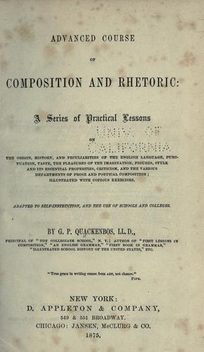 Advanced course of composition and rhetoric
