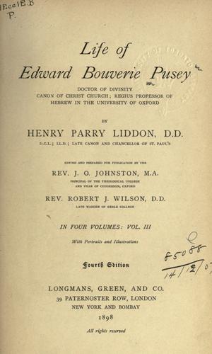 Life of Edward Bouverie Pusey
