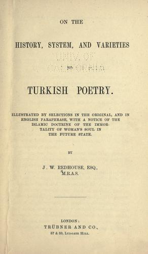 On the history, system, and varieties of Turkish poetry