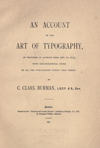 An account of the art of typography