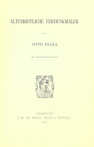 Altchristliche Ehedenkmäler