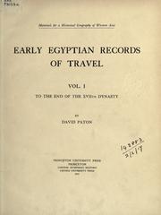 Early Egyptian records of travel