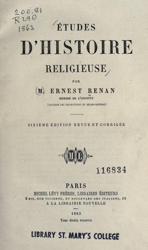 Études d'histoire religieuse