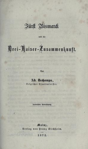 Fürst Bismarck und die Drei-Kaiser-Zusammenkunft