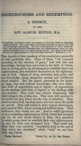 Righteousness and redemption