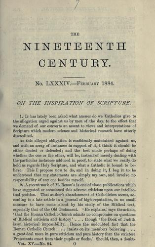 On the inspiration of Scripture