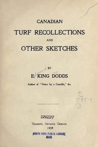 Canadian turf recollections and other sketches