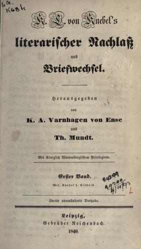 Literarischer Nachlasz und Briefwechsel