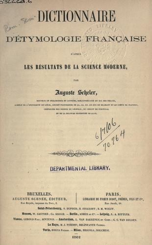 Dictionnaire étymologie française