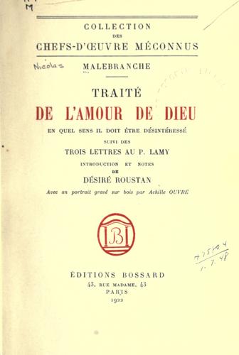 Traité de l'amour de Dieu