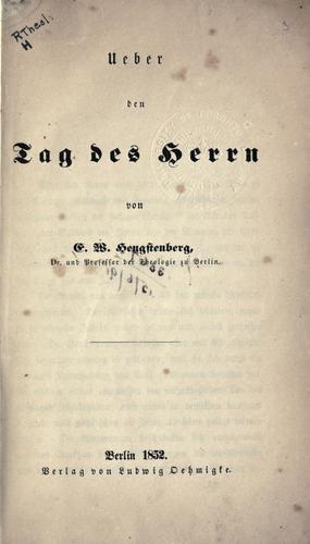 Ueber den Tag des Herrn