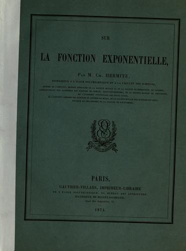 Sur la fonction exponentielle