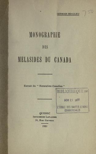 Monographie des melasides du Canada