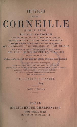 uvres des deux Corneille (Pierre et Thomas)