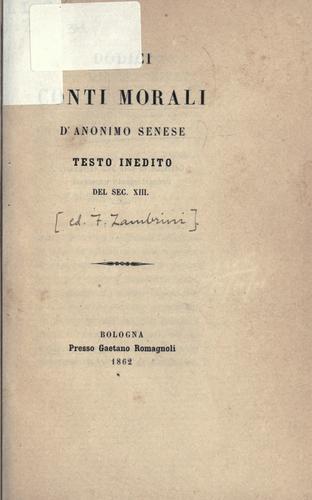 Dodici conti morali d'anonimo senese