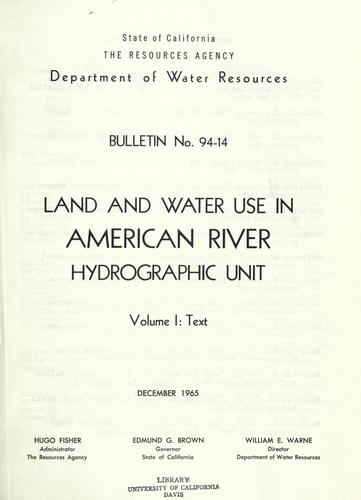 Land and water use in American River hydrographic unit