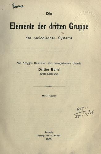 Handbuch der Anorganischen Chemie
