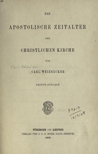 Das apostolische Zeitalter der christlichen Kirche