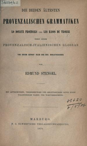 Die beiden ältesten provenzalischen Grammatiken