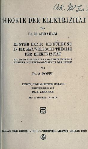 Theorie der Elektrizität