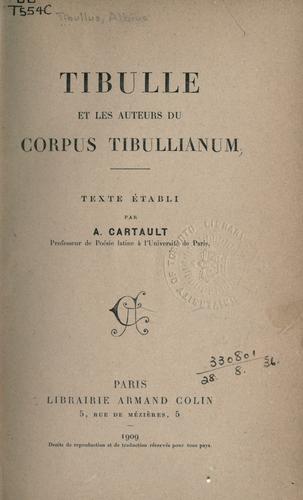 Tibulle et les auteurs du Corpus Tibullianum