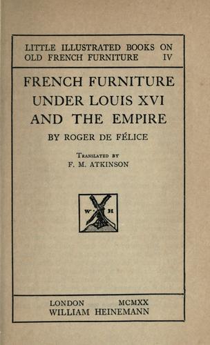 French furniture under Louis XVI and the empire