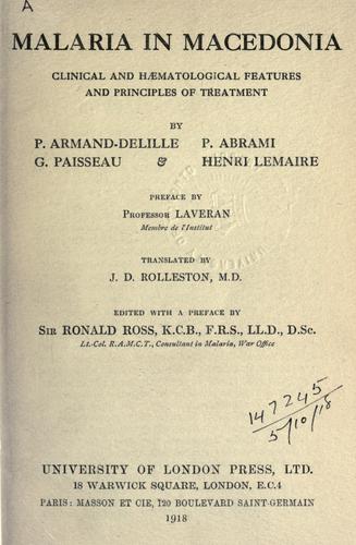 Malaria in Macedonia