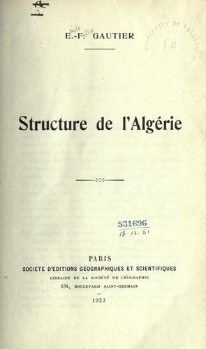Structure de l'Algérie