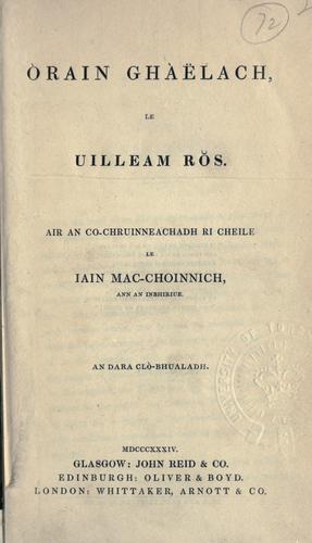 Òrain Ghàëlach, le Uilleam Rs