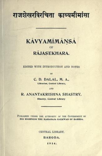 Kvyamms, of Rajasekhara
