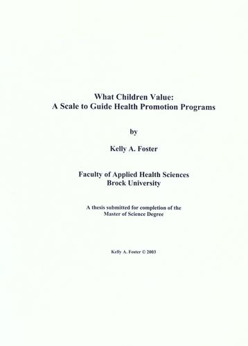 What children value