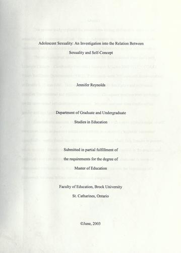 Adolescent sexuality