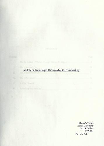 Aristotle on partnerships