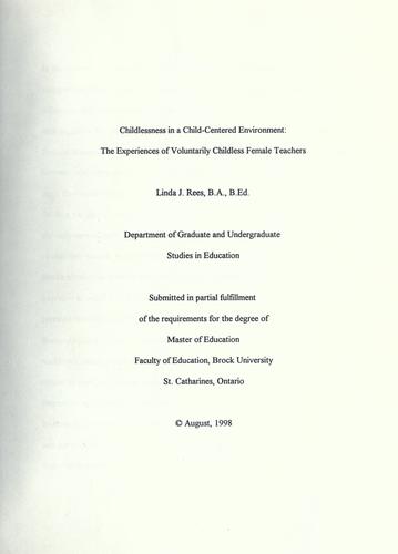 Childlessness in a child-centered environment