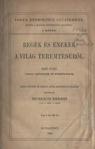 Vogul népköltési güjtemény