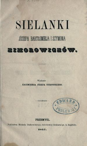 Sielanki Józefa Bartomieja i Szymona Zimorowiczów