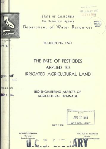 The fate of pesticides applied to irrigated agricultural land