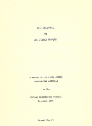 Self-insurance on State-owned property