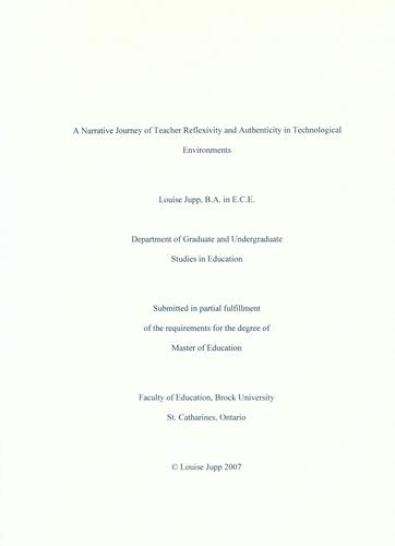 A narrative journey of teacher reflexivity and authenticity in technological environments