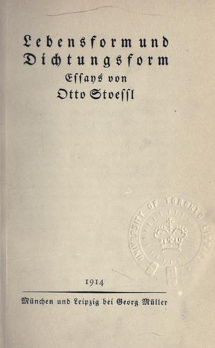 Lebensform und Dichtungsform