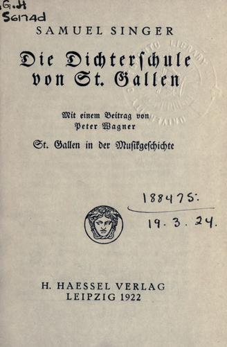 Die Dichterschule von St. Gallen