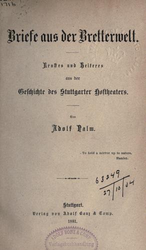 Briefe aus der Bretterwelt