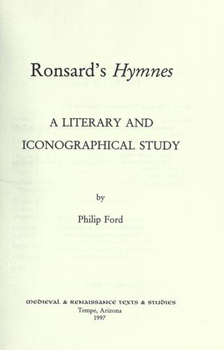 Ronsard's Hymnes