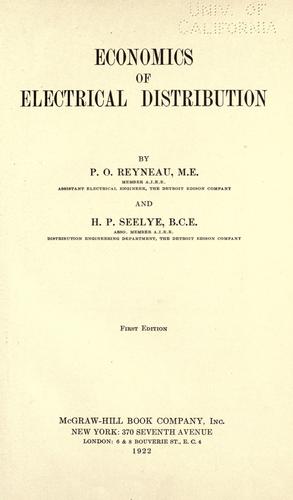 Economics of electrical distribution