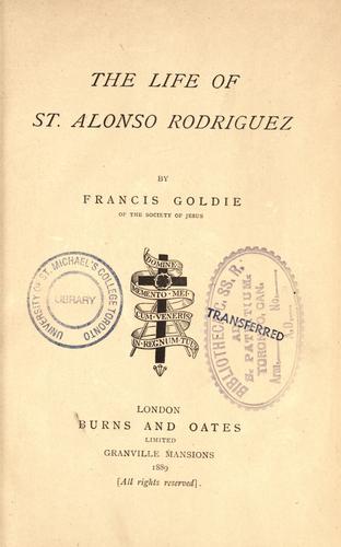 The life of St. Alonso Rodriguez