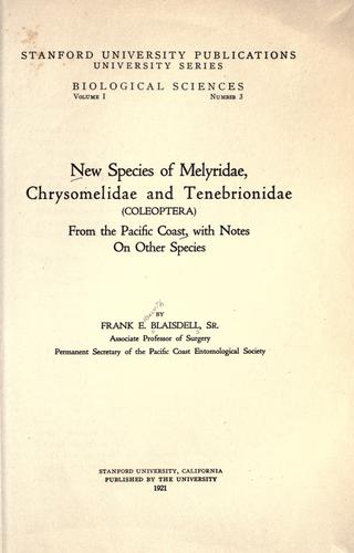 New species of Melyridae, Chrysomelidae and Tenebrionidae (Coleoptera) from the Pacific coast