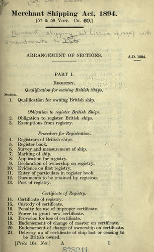 The merchant shipping act, 1894