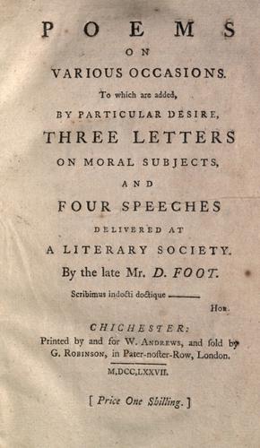 Poems on various occasions