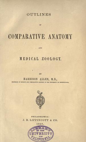Outlines of comparative anatomy and medical zoology